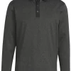 Adidas Essentials Heathered Long Sleeve Polo Shirt - Black Melange
