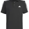 Adidas Heat.Rdy 3-Stripe Short Sleeve Polo Shirt - Black