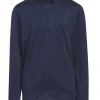 Adidas Jr Boys' Heather Quarter Zip Sweatshirt - Collegiate Navy