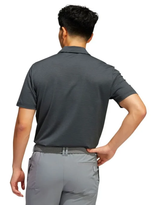 Adidas Ottoman Stripe Polo Shirt - Black/Grey Six
