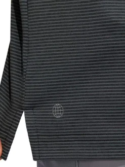 Adidas Ottoman Stripe Polo Shirt - Black/Grey Six