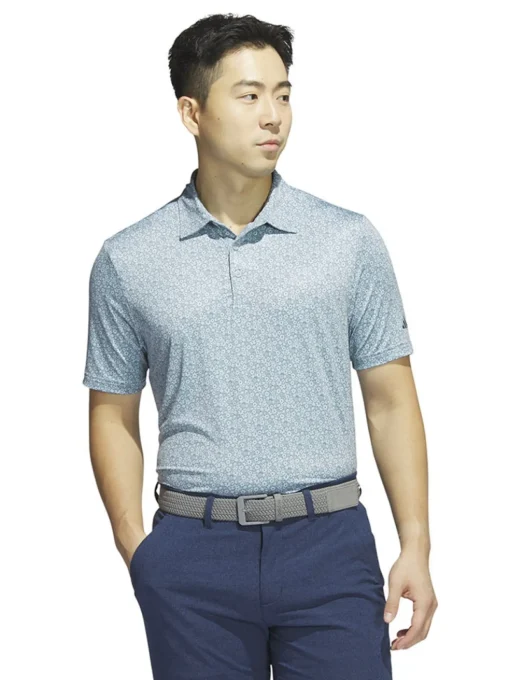 Adidas Ultimate365 Allover Print Golf Polo Shirt - Wonder Blue
