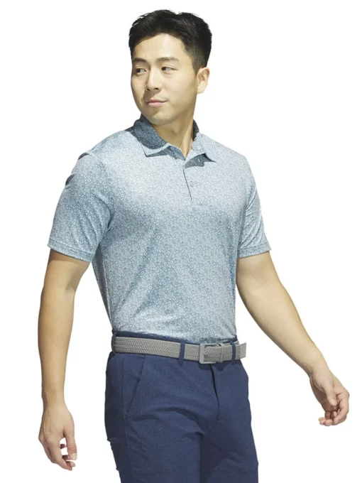 Adidas Ultimate365 Allover Print Golf Polo Shirt - Wonder Blue