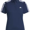 Adidas Women'S Heat.Rdy 3-Stripes Short Sleeve Polo Shirt - Collegiate Navy