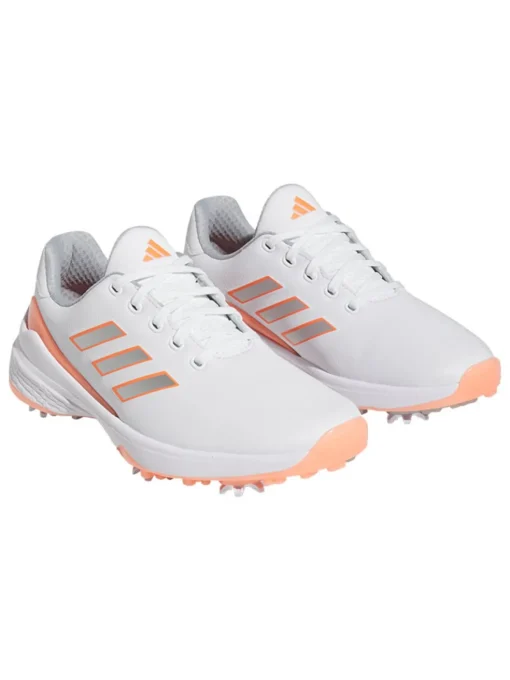 Adidas Women'S Zg23 Lightstrike Golf Shoes - Ftwr White/Silver Met./Coral Fusion