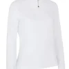 Callaway Women'S 1/4 Zip Chev Front Seams Top - Brilliant White