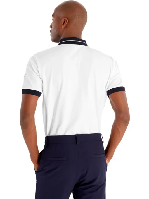 Calvin Klein Whitman Zipped Polo - White/Navy