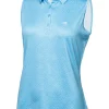 Calvin Klein Women'S Crackle Sleeveless Polo - Heritage Blue/White