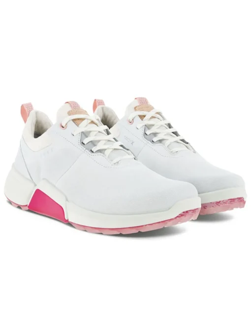 Ecco W Biom Hybrid 4 Golf Shoes - White/Silver/Pink
