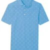 Footjoy Junior Golf Print Polo - Light Blue