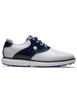 Footjoy Women'S Fj Traditions Spikeless Golf Shoes - White/Navy