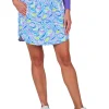 Ibkul Massie Print Straight Skort (17.5") - Plum/Multi