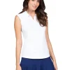 Ibkul Solid Sleeveless Polo - White