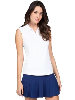 Ibkul Solid Sleeveless Polo - White