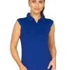 Ibkul Solid Sleeveless Polo - Navy