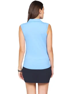 Ibkul Solid Sleeveless Polo - Peri