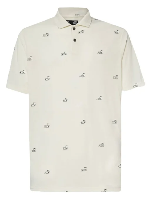 Oakley Rc Micro Shade Print Golf Polo Shirt - Golf Pattern Arctic White