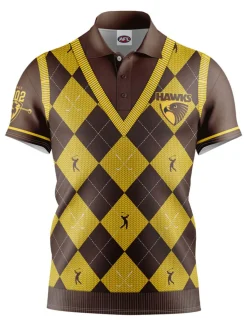 Official Afl Fairway Golf Polo Shirt - Hawthorn