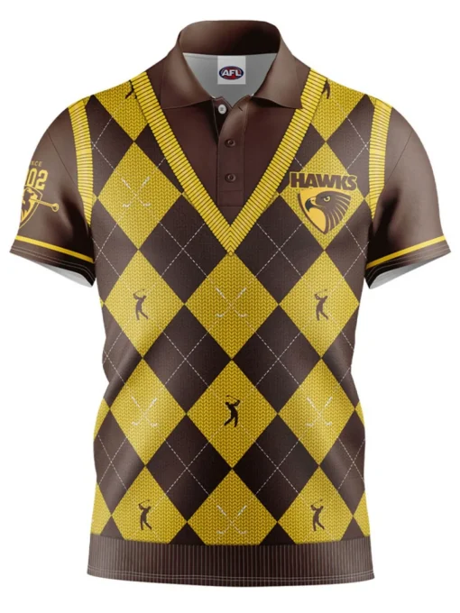 Official Afl Fairway Golf Polo Shirt - Hawthorn