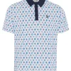 Original Penguin All Over Atomic Cocktail Print Polo - Black Iris