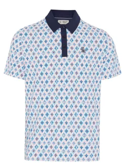 Original Penguin All Over Atomic Cocktail Print Polo - Black Iris