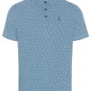 Original Penguin All Over Heritage Micro Geo Print Polo - Mediterranean Blue