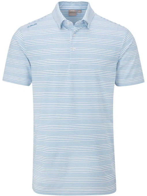 Ping Alexander Tailored Fit Polo - White/Infinity Blue