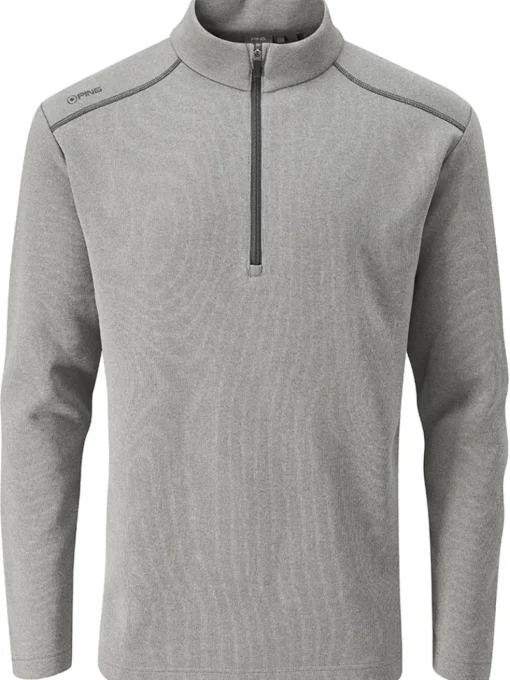 Ping Ramsey 1/2 Zip Ribbed Fleece - Ash Marl