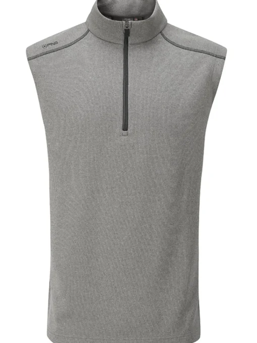 Ping Ramsey 1/2 Zip Ribbed Fleece Vest - Ash Marl
