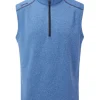 Ping Ramsey 1/2 Zip Ribbed Fleece Vest - Snorkel Blue Marl