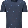 Ping Two Tone Tailored Fit Polo - Navy/Poppy Multi