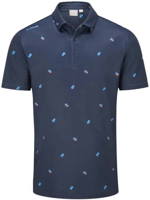 Ping Two Tone Tailored Fit Polo - Navy/Poppy Multi