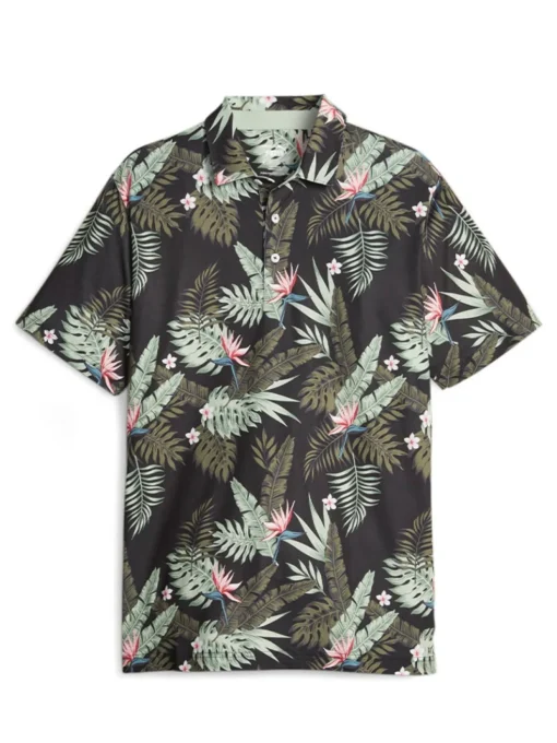 Puma Cloudspun Aloha Polo - Puma Black/Eucalyptus
