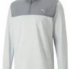 Puma Cloudspun Colourblock Golf 1/4 Zip - Quite Shade/High Rise Heather