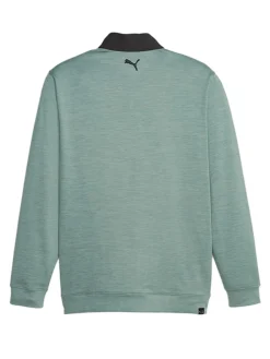Puma Cloudspun Colourblock Golf 1/4 Zip - Black/Eucalyptus Heather