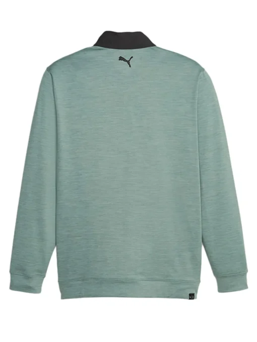 Puma Cloudspun Colourblock Golf 1/4 Zip - Black/Eucalyptus Heather