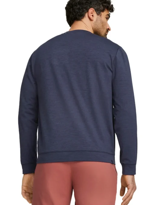 Puma Cloudspun Heather Golf Sweatshirt - Navy Blazer Heather