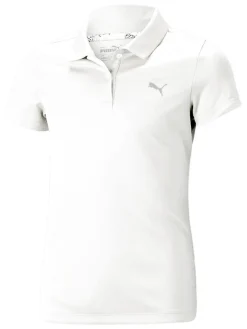 Puma Jr Girls Essential Golf Polo - Bright White