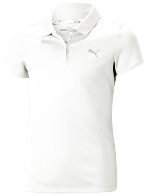 Puma Jr Girls Essential Golf Polo - Bright White