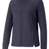 Puma Women'S Cloudspun Heather Full Zip Golf Jacket - Navy Blazer Heather