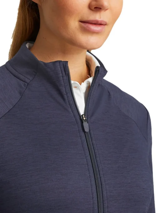 Puma Women'S Cloudspun Heather Full Zip Golf Jacket - Navy Blazer Heather