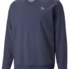 Puma X Arnold Palmer Cloudspun V-Neck Sweater - Navy Blazer Heather