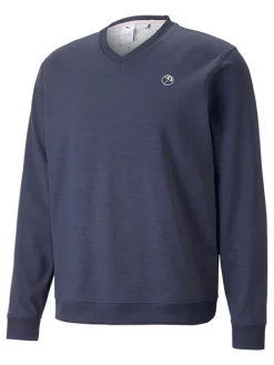 Puma X Arnold Palmer Cloudspun V-Neck Sweater - Navy Blazer Heather
