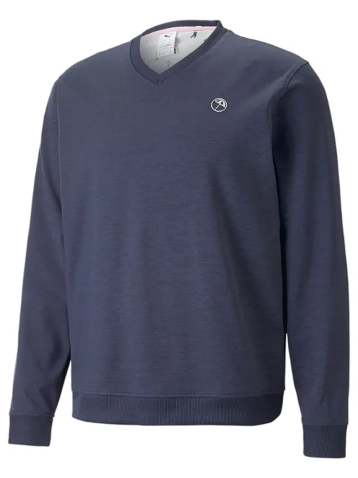 Puma X Arnold Palmer Cloudspun V-Neck Sweater - Navy Blazer Heather