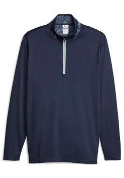 Puma X Liberty 1/4 Zip - Navy Blazer/Green Fog