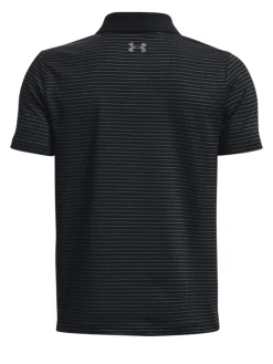 Under Armour Jr Boys Performance Stripe Polo - Black/Grey