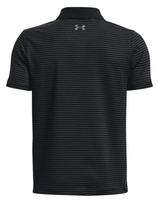 Under Armour Jr Boys Performance Stripe Polo - Black/Grey
