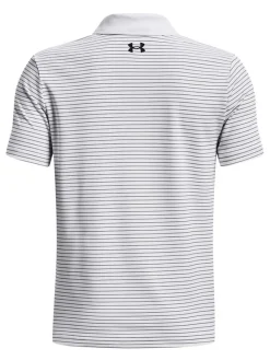 Under Armour Jr Boys Performance Stripe Polo - White/Black