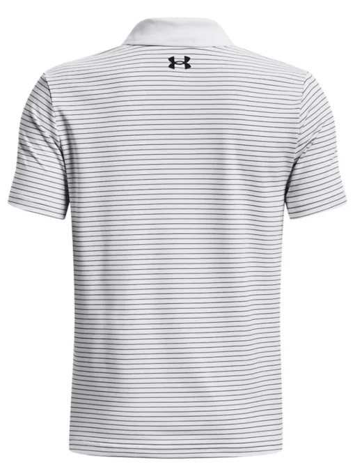 Under Armour Jr Boys Performance Stripe Polo - White/Black