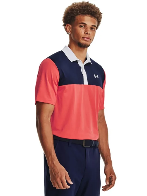 Under Armour Performance 3.0 Colourblock Polo - Venom Red/Midnight Navy